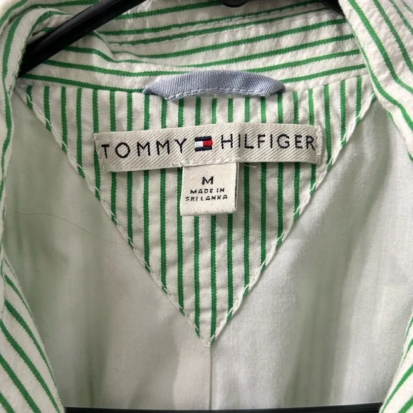 TOMMY HILFIGER Women’s Striped Seersucker Fitted Blazer size M - Picture 2 of 14